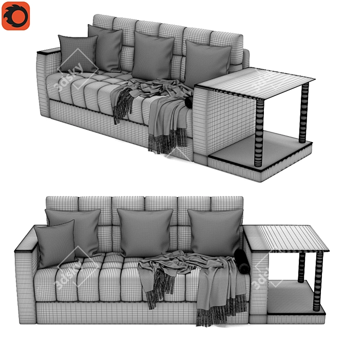 Atlanta Modern Stylish Sofa 3D model image 4