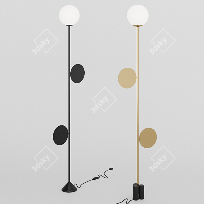 Sleek Plates Floor Lamp 3D model image 2