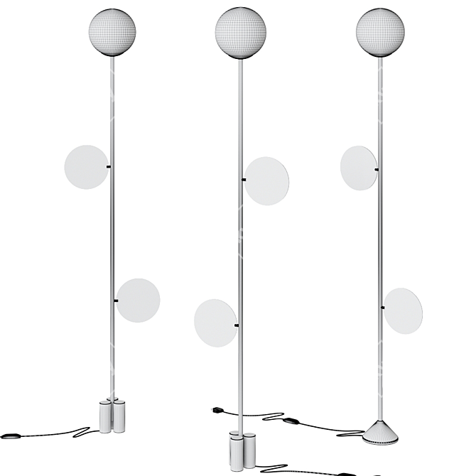 Sleek Plates Floor Lamp 3D model image 3