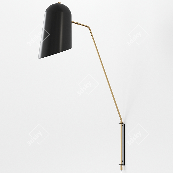 Lambert et Fils Cliff Wall Sconce: Elegant Lighting 3D model image 1