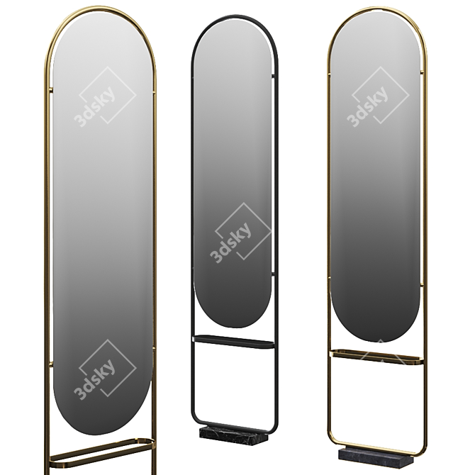 Sleek Angui Floor Mirror: Danish Design Excellence 3D model image 3