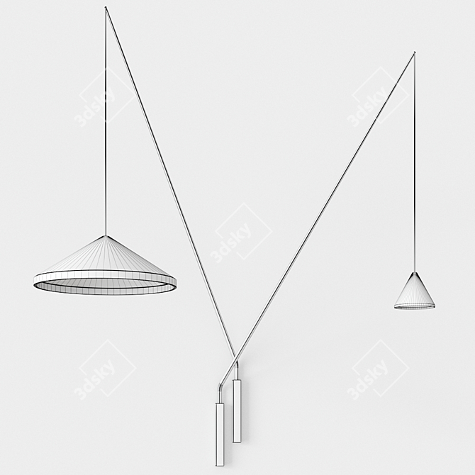 Sleek North Wall Lamp by Vibia 3D model image 4