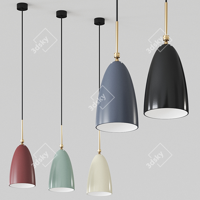 Sleek Andorra Red Pendant 3D model image 1