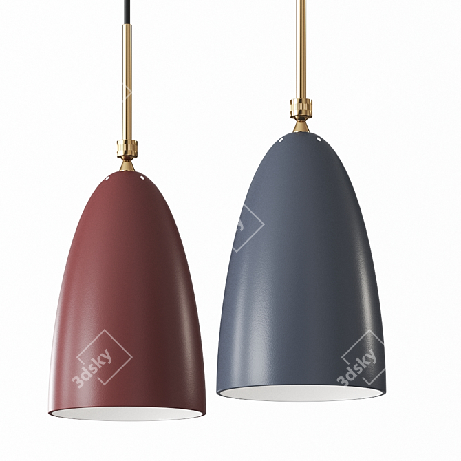 Sleek Andorra Red Pendant 3D model image 2