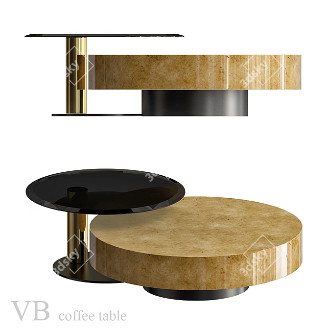 Modern VB Coffee Table (1763mm) 3D model image 1