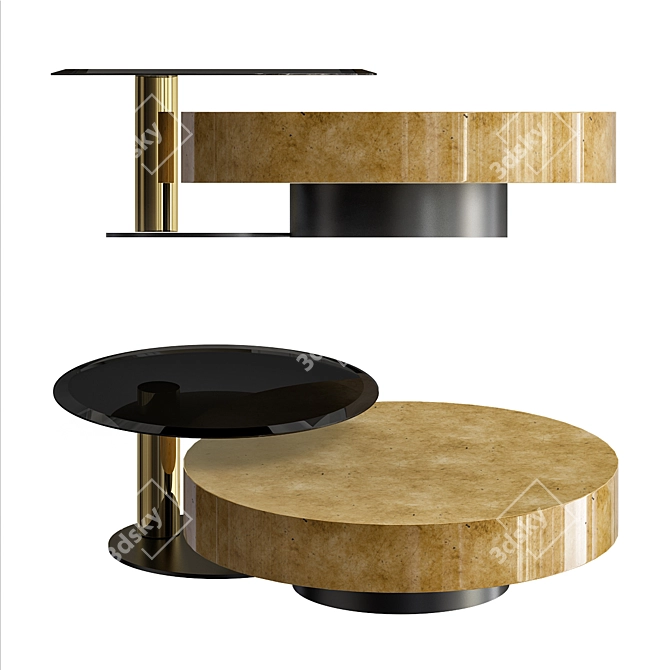 Modern VB Coffee Table (1763mm) 3D model image 2