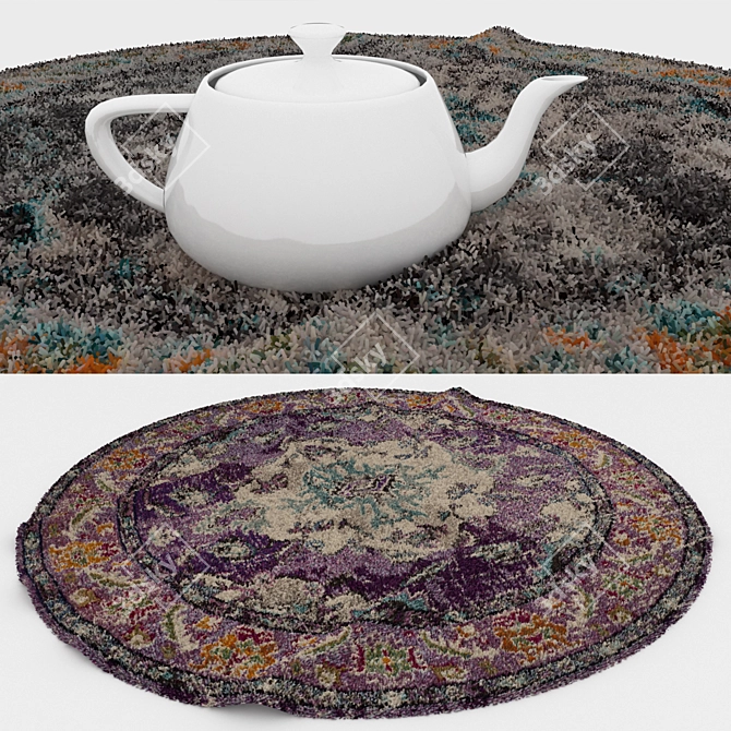 Round Rug Set: Versatile and High-Quality 3D model image 3