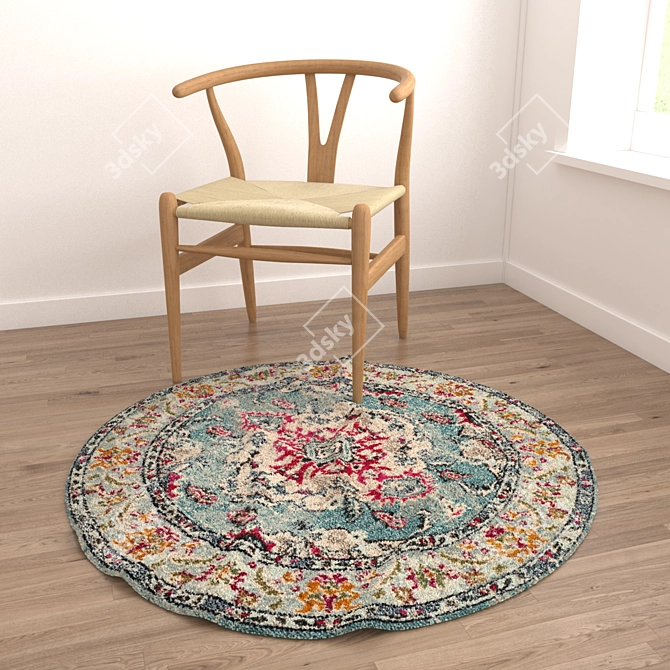 Round Rug Set: Versatile and High-Quality 3D model image 4