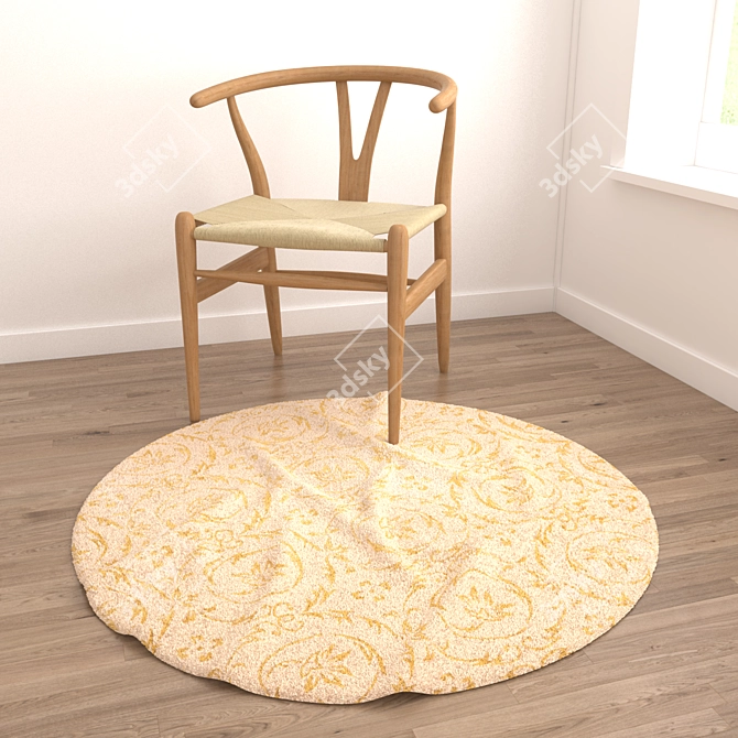 Round Rugs Set - Versatile and Stylish 3D model image 4