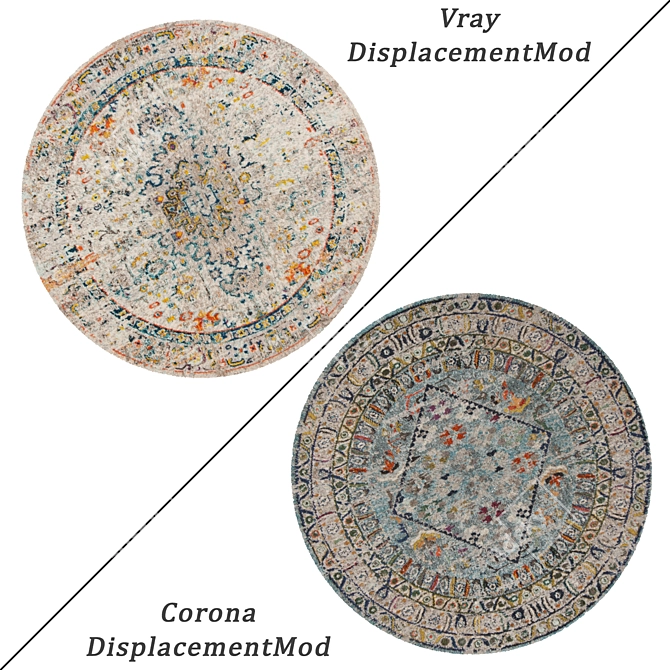 Round Carpets Set - Versatile and Realistic 3D Rugs 3D model image 2