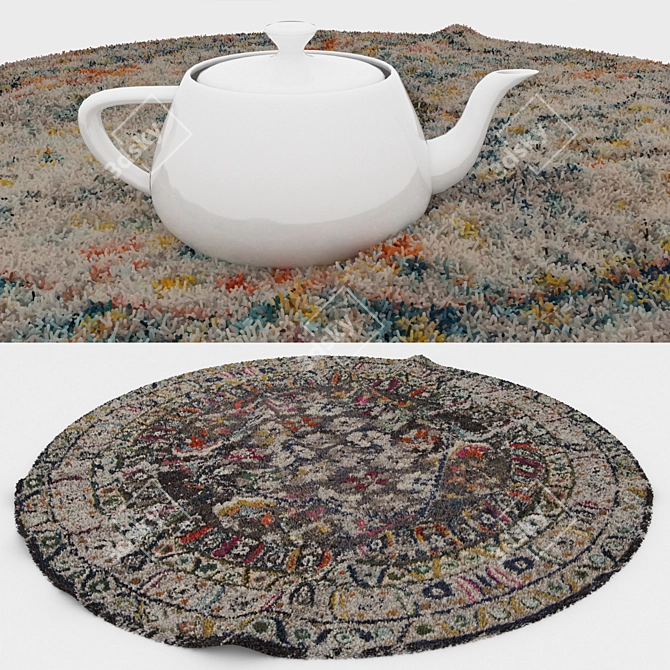 Round Carpets Set - Versatile and Realistic 3D Rugs 3D model image 3