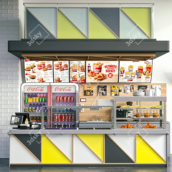 Cozy Coffee Kiosk & Fast Food Haven 3D model image 1