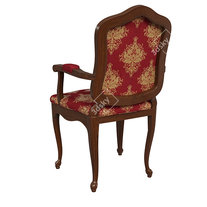 Elegant Wood Chair: 3 Textile Options 3D model image 4