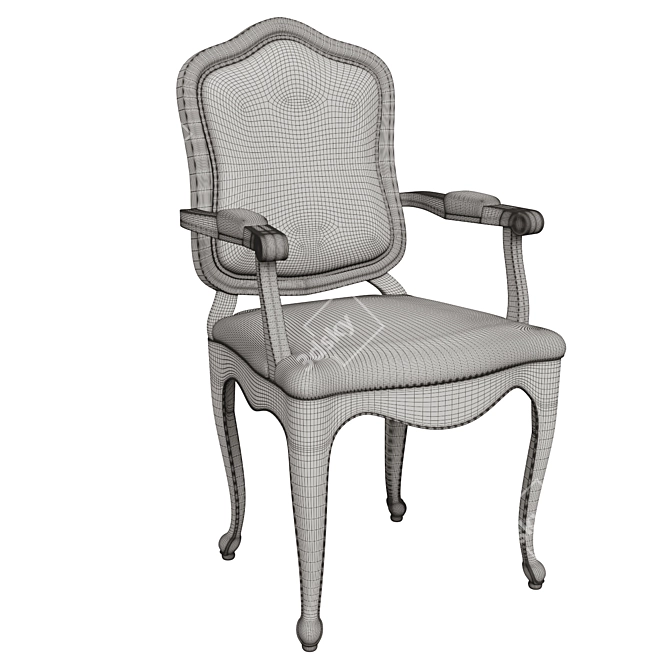 Elegant Wood Chair: 3 Textile Options 3D model image 5