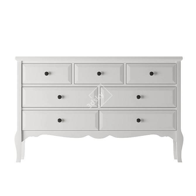 Romantic White Chest of Drawers 3D model image 1