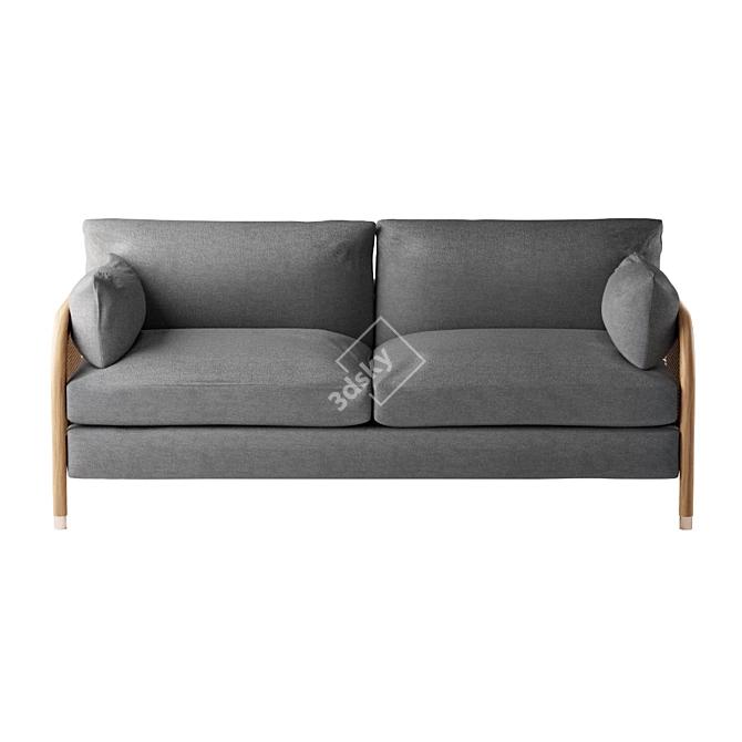 Heatherfield Elegant Two-Cushion Sofa 3D model image 2