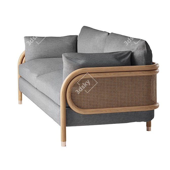 Heatherfield Elegant Two-Cushion Sofa 3D model image 3