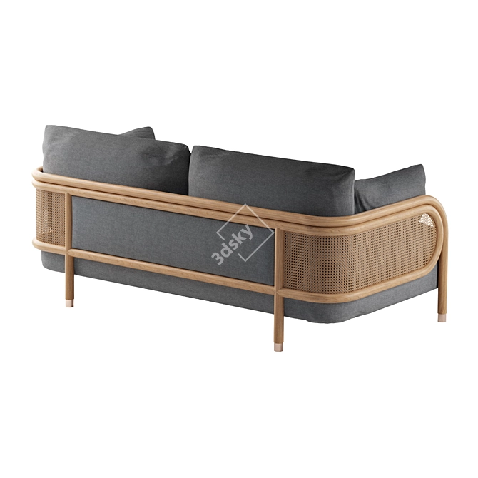 Heatherfield Elegant Two-Cushion Sofa 3D model image 4