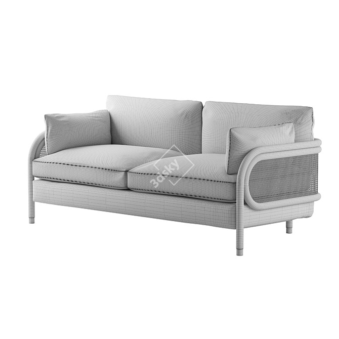 Heatherfield Elegant Two-Cushion Sofa 3D model image 5