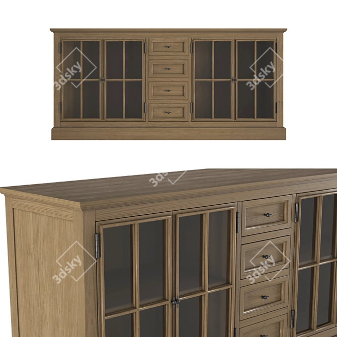 Stylish Hardware Dresser 3D model image 1