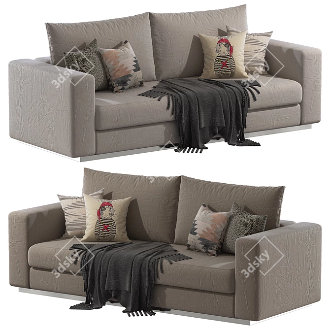 Elegant Reversi XL Sofa 3D model image 1