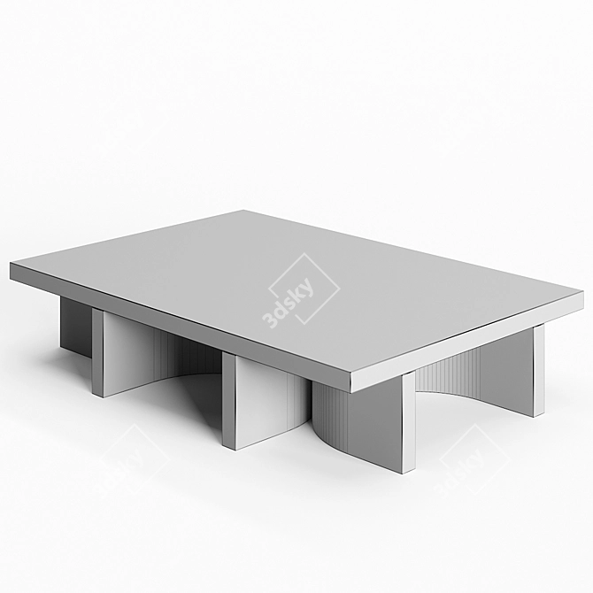 Minimalist Stone Low Table 3D model image 2