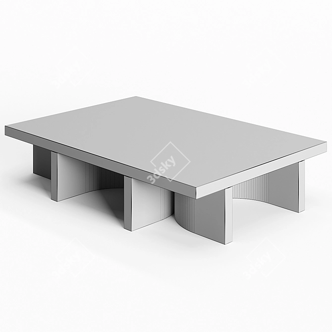 Minimalist Stone Low Table 3D model image 4