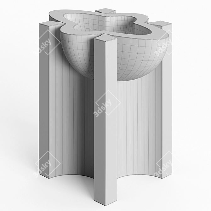 Minimalist French Limestone Atlas Vase 3D model image 2