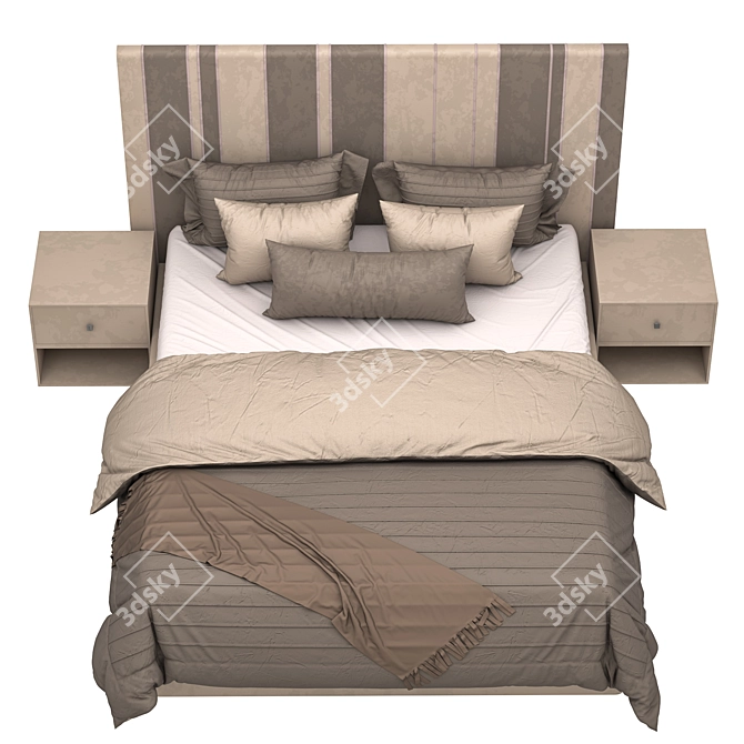 Classic Brown Bed: High-Quality 3D Model 3D model image 3