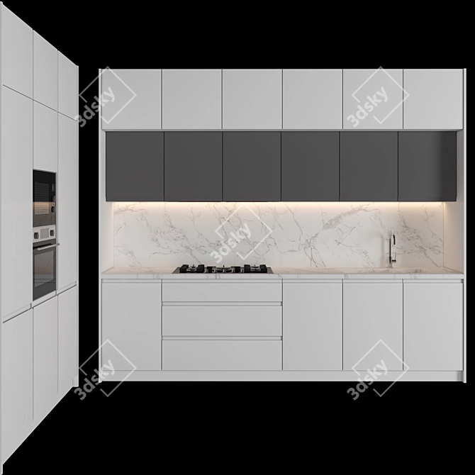 Modern Island Kitchen: Versatile, High-Quality 3D Model 3D model image 2