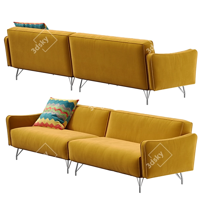 Vibrant Pop Sofa: Sleek and Stylish 3D model image 2