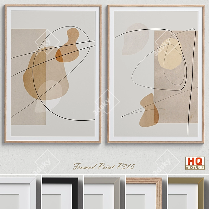 Abstract Minimalist Framed Print 3D model image 1