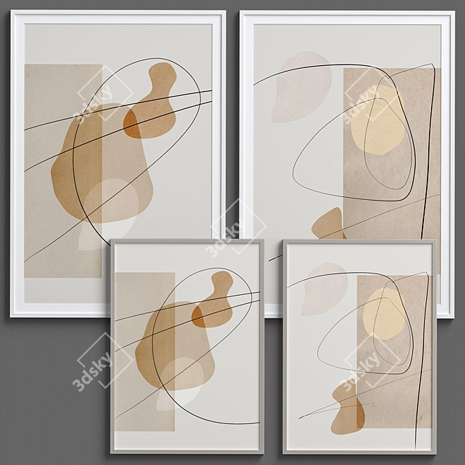 Abstract Minimalist Framed Print 3D model image 2