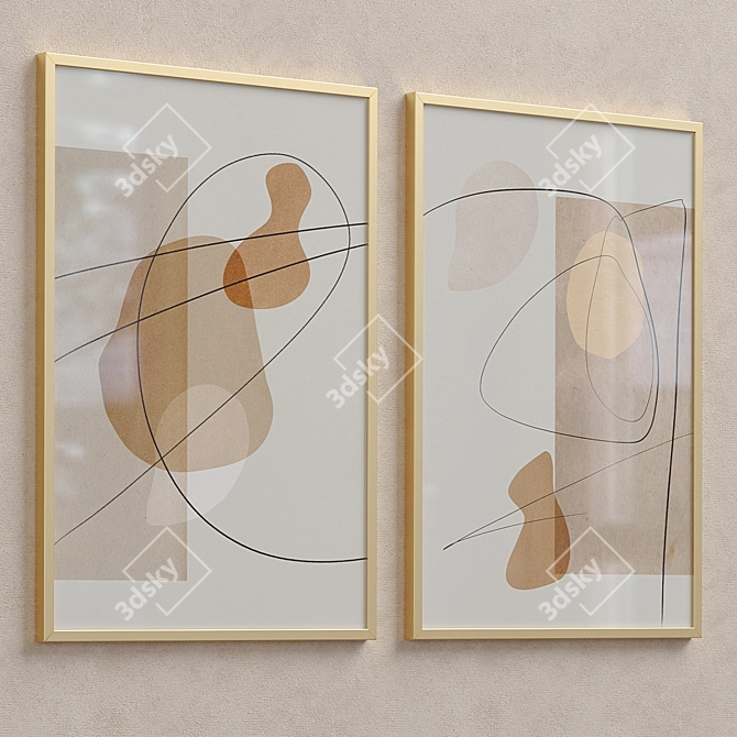 Abstract Minimalist Framed Print 3D model image 3