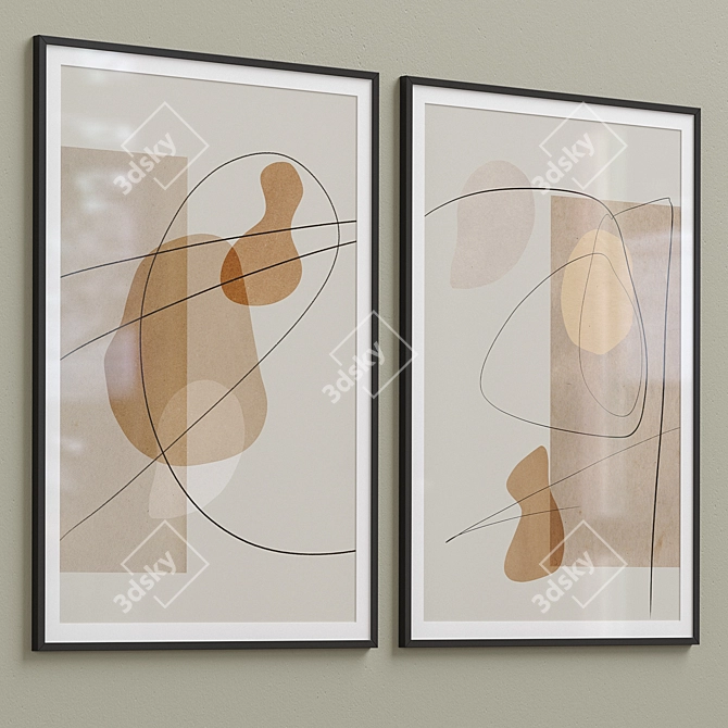 Abstract Minimalist Framed Print 3D model image 4