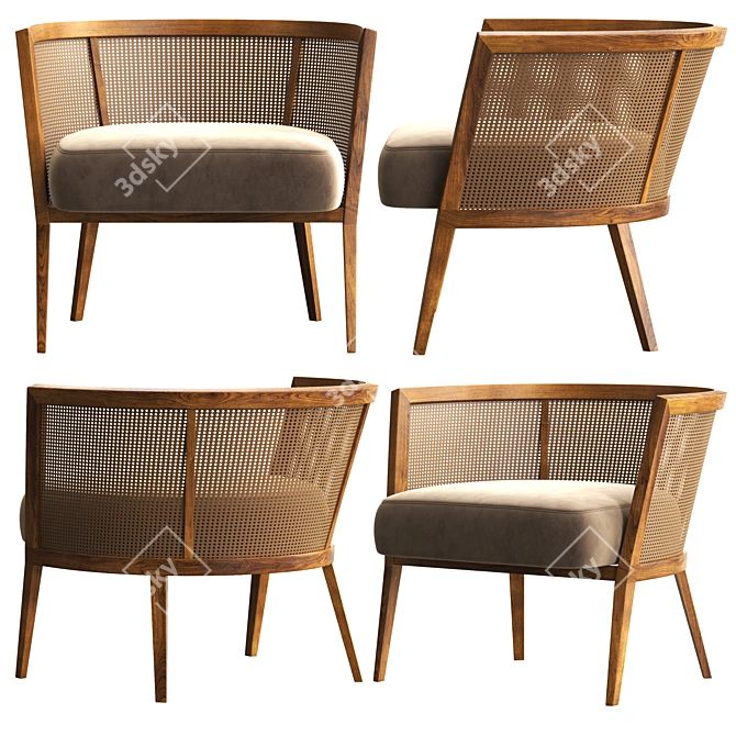 Modern 2015 Harvey Probber Lounge Chair 3D model image 3