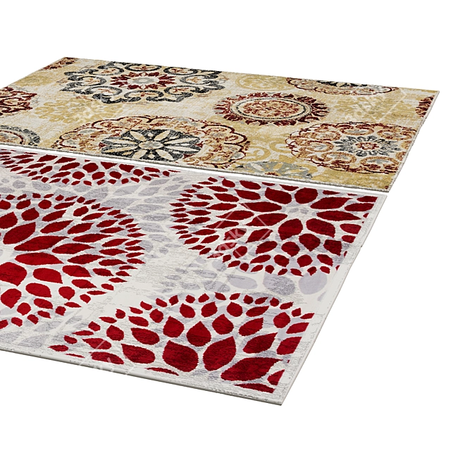 Modern Geometric Design Area Rug 3D model image 2