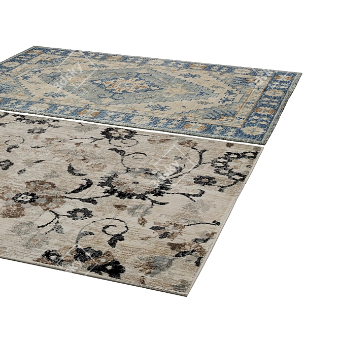 Elegant Polys Vets Rug 3D model image 2