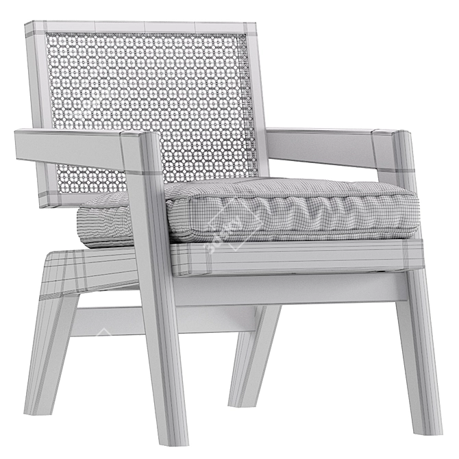 Pierre Jeanneret Modern Armchair 3D model image 5