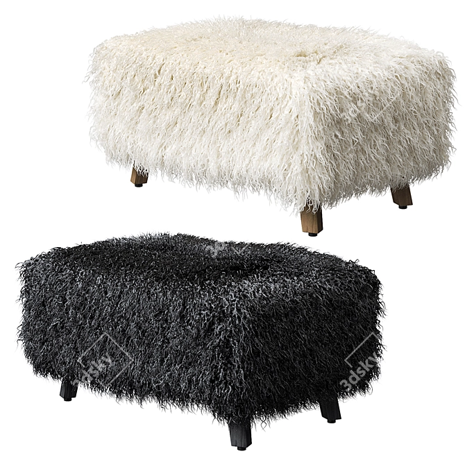 Yeti Cabana Footstool: Luxurious Comfort in Two Stunning Colors 3D model image 1