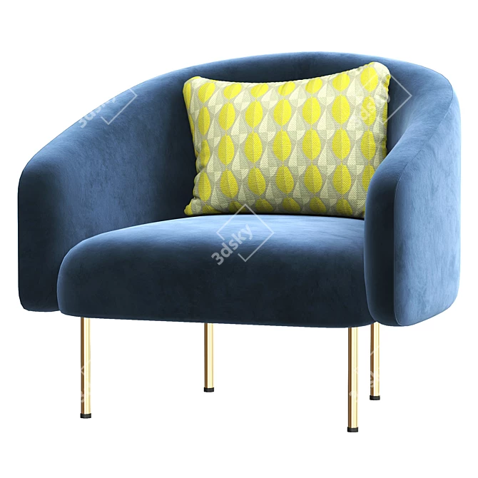 Modern Roma Lounge Chair: Elegant Design by Tacchini 3D model image 1