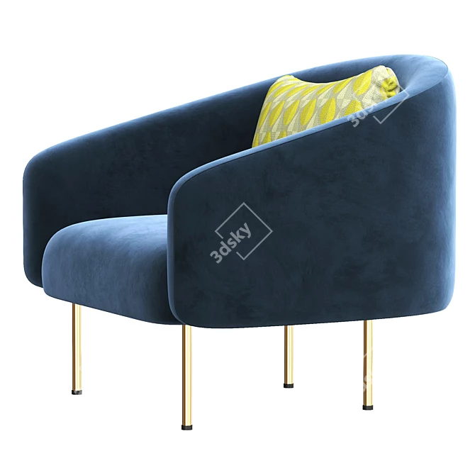 Modern Roma Lounge Chair: Elegant Design by Tacchini 3D model image 2