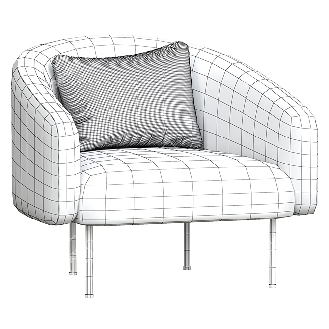 Modern Roma Lounge Chair: Elegant Design by Tacchini 3D model image 4