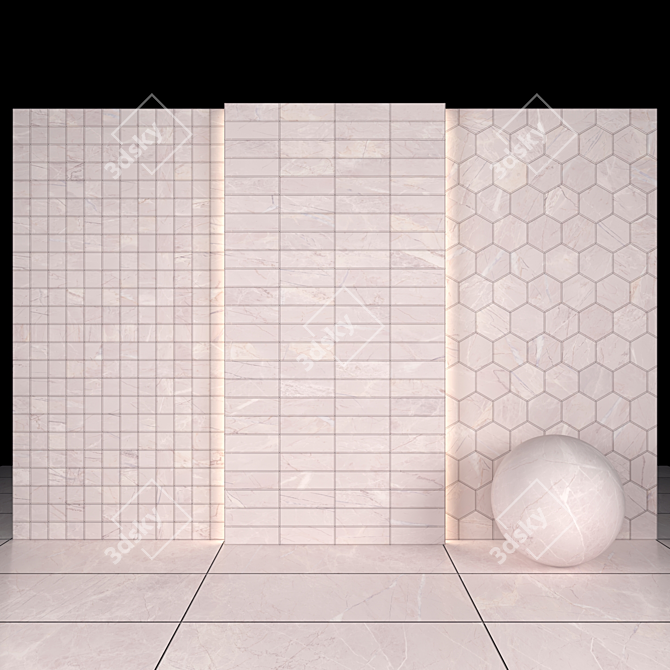 Modern Alanya Gray Marble: Versatile Texture & Stunning Design 3D model image 3