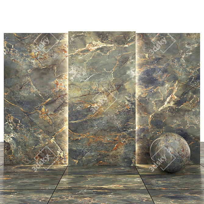 Elegant Bonita Green Marble 3D model image 3