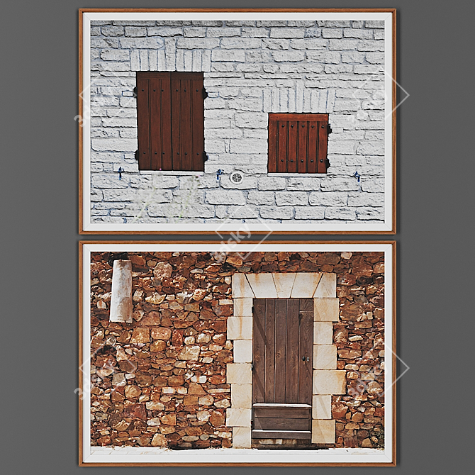 Wooden Frame Art Set 3D model image 1