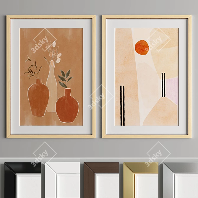 Elegant Art Frame Collection 3D model image 5