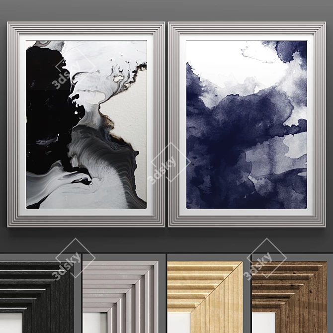 Modern Art Frames: Set of 2, 50x70cm 3D model image 1