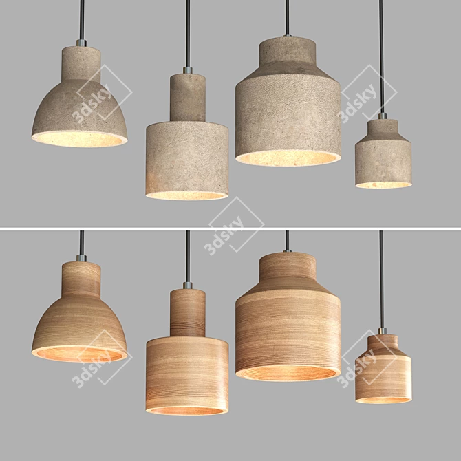 Oslo Concrete Pendant Light 3D model image 1