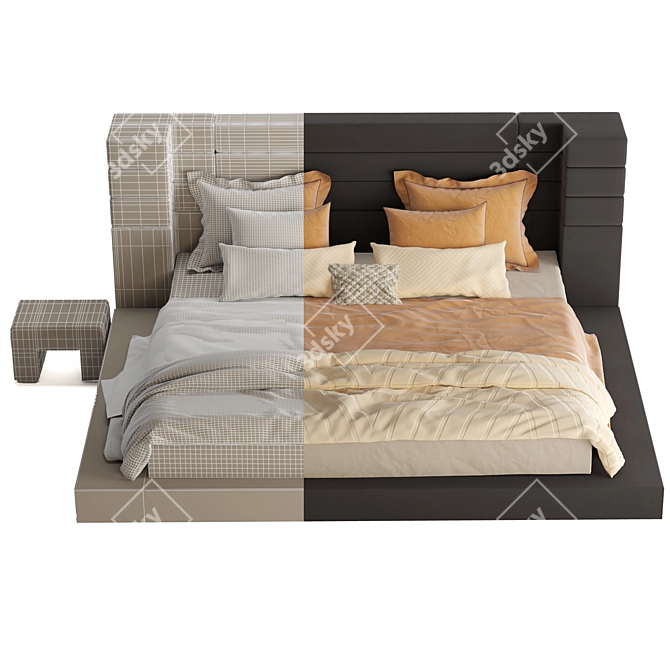 Cozy Warm Bed Set 3D model image 5